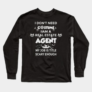 Real Estate Halloween - Text Style Long Sleeve T-Shirt